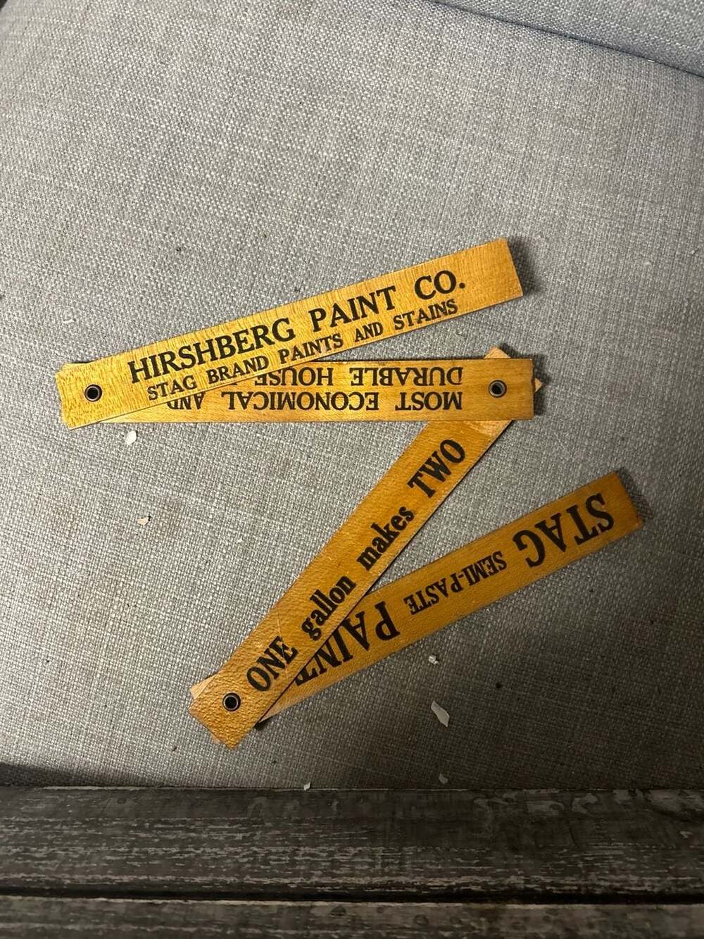 Vintage Hirshberg Paint Co. Stag Brand Wooden Advertising Folding Ruler